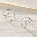 wholesale S925 Sterling Silver Cross-Border Amazon Best-Selling Light Luxury Women's Fashion Ear Hoops, Small Circle New Design High-End Feeling Earrings-0-2