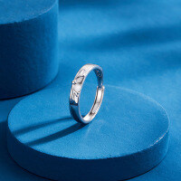 wholesale Sterling Silver A Deer With You Couple Rings, Matching Set for Him and Her, Light Luxury Niche Design with Openable and Engravable Option-Men's Rings Adjustable Opening