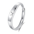 wholesale S925 Sterling Silver Original Design High-end Couple Rings Adjustable Plain Band Rings Valentine's Day Gift-0-123