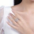 wholesale 18k Gold Plated S925 Silver Wavy Hollow-Out Vintage Dewdrop Edge Moissanite Row Ring-0-3