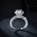 wholesale 18k Gold Plated Sterling Silver, Amazon Bestseller Luxurious Full Drill 3 Carat Moissanite 90mm Round Cut Diamond Ring-0-1