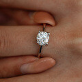 Sterling Silver Moissanite Ring, Classic Bull Head Design for Women's Proposal-0-1