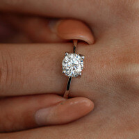 Sterling Silver Moissanite Ring, Classic Bull Head Design for Women's Proposal.-1 carat (simulated diamond)  Hong Kong number 11