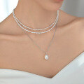 wholesale 925 Sterling Silver Freshwater Pearl Pendant Necklace, Ins Style Light Luxury High-End Feel for Women-0-2