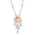 Sterling Silver Plated Rose Gold Vintage Chanel-style Firework Moissanite Fringe Necklace-0-3