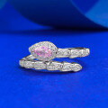 wholesale S925 Silver New Style Serpentine Pink Diamond Light Luxury Personalized Ring Vintage Fashion Commuter Model-0-0
