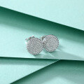 wholesale 925 Sterling Silver Full CZ Round Stud Earrings for Women, Niche and High-End Cross-Border New Product-0-3