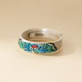 wholesale 999 Silver Fresh and Sweet Ins Style Niche Design Exquisite Resin Lotus Ring R02865-0-2