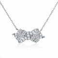 wholesale S925 Silver New Pure Silver Bow Necklace High-end European and American Pendant Wholesale-0-0