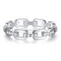 wholesale Sterling Silver Small Pavé V-Shaped Ring Set with Zirconia for Women, Stackable Thin Band for Index or Pinky Finger Fashion-0-16