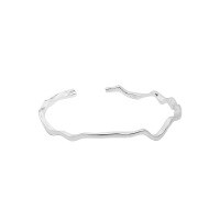 wholesale S925 Sterling Silver 224/225 Korean Version Ins Small and Minimalist Design Versatile Irregular Line Textured Bracelet for Women-SF225【Plain Silver】 925 Silver