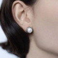 wholesale 925 Sterling Silver Natural Freshwater Pearl Stud Earrings, Ins Style Light Luxury Pearl Earrings-0-0