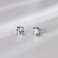 wholesale S925 Sterling Silver Fresh Sweet Ins-Style Niche Design Personality Four-Prong Single Diamond Stud Earrings M06036-0-4