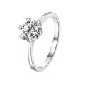 925 Silver 1-Carat Snow Moissanite Ring, Classic Six-Prong Direct Sale-0-2
