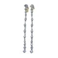 wholesale S925 Silver, Zhuo Zhifan New Simulated Diamond Ear Thread for Women, Evening Party Fashion European and American Style Linear Diamond Earrings-0-4
