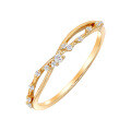 wholesale S925 silver plated with 14K gold, Dunli Jewelry irregular white zircon ring in French elegant niche style-0-3