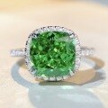 wholesale S925 Sterling Silver New Jewelry Emerald Green Full Diamond Square Wrap Women's Ring for Cross-Border Live Streaming European and American Style-0-3