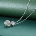 S925 Silver Necklace with Empress Green Chalcedony Agate Pendant-0-1