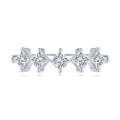 S925 Silver Seven-Flower Semi-Ring with Moissanite-0-8