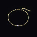 wholesale S925 sterling silver and gold-plated 25mm round moissanite adjustable casual-style bracelet with a design aesthetic-0-2