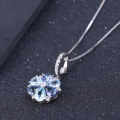 wholesale S925 Silver Fashionable Light Luxury Minimalist Natural Topaz Elegant Pendant Necklace-0-1