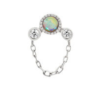 wholesale S925 Sterling Silver Zircon-studded Fringe Chain Twist Ear Cuff Cartilage Earring, Trendy And Versatile-Single platinum #2