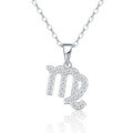 S925 Silver Zodiac Necklace with Moissanite, Customizable Women's Pendant-0-1