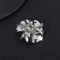 wholesale S925 Silver Designer Natural Amethyst and Green Quartz Floral Brooch, High-End Gemstone Brooch-0-4