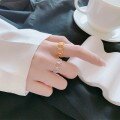 wholesale S925 Hollow Geometric Ring Korean Style Irregular Couple Creative Versatile Trendy Open Adjustable Ring Drop Shipping-0-3