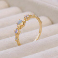 wholesale S925 Silver Plated 14K Gold Japanese Retro Style Women's Ring, Niche Luxury Jewelry Wholesale-0-1