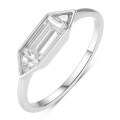 wholesale S925 Sterling Silver Geometric Moissanite Ring Minimalist Luxury Design Women's Popular Ring-0-6