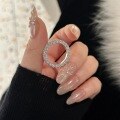 wholesale S925 Sterling Silver Minimalist Luxury Fashion High-end Donut Triple Row Diamond Ring for Women, Unique and Distinctive Full Diamond Silver Jewelry-0-5