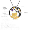 wholesale 925 Silver Designer Chinese Zodiac Ox Pendant with Natural Gemstone Necklace-0-4
