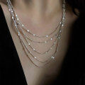 wholesale 925 Sterling Silver Twisted Multi-Layer Necklace Women Korean Stall Goods Summer New 5-Layer Starry Sky Collarbone Chain-0-0