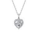 wholesale 18k Gold Plated S925 Silver Cross-border Hot Selling Classic 7mm Heart-shaped Moissanite Diamond Passes Diamond Tester Pen Women's Love Pendant Necklace-0-0