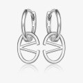wholesale S925 Sterling Silver Letter Ear Clasp Fashion Minimalist High-End Oval Smooth Small Design Earrings-0-12