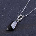 wholesale S925 Silver Luxury High-End Natural Smoky Quartz Pendant with Fashionable Design and Uniquely Cut Gemstone Necklace-0-3