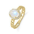 wholesale S925 Sterling Silver Plated Gold French-style Luxury Niche Openwork Ring with Natural Creamy Blue Moonstone for Women-0-0