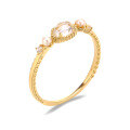 wholesale S925 Silver Plated 14k Gold Japanese INS Style Natural White Crystal Pearl Ring-0-5