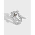 wholesale S925 Sterling Silver 604 Korean Version Ins Small Design Sense Micro-Inlaid Zirconia Misaligned Textured Openable Ring for Women-0-0