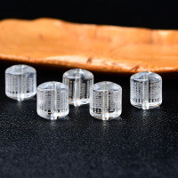 wholesale Metal material natural white crystal barrel bead carved Heart Sutra bracelet DIY beaded weaving Buddhist prayer bead accessory-One Heart Sutra barrel bead (approximately 12*15 mm)