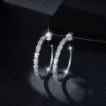 925 Silver 2025 Cross-Border New Snake Ladder Square Moissanite Earrings-0-2