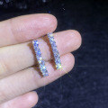 S925 Silver Full-Diamond Moissanite Fringe Earrings, Light Luxury Korean Style Wholesale-0-1