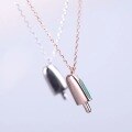 wholesale S925 Sterling Silver Ice Cream Necklace, Fashion Minimalist Ins Style Small Design Collarbone Chain for Best Friend-0-3