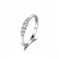 S925 Silver Ring with Moissanite Five-Star Seven-Star Pave Setting-(Set with moissanite)  Size 19
