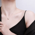 S925 Silver Plated 1-Carat Round Moissanite Vintage Style Pendant Necklace-0-2