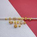 wholesale Gold-plated 925 ancient silver fittings with white rhinestone bow, clover, pumpkin spacer, and meteorite barrel beads for DIY accessories-0-1