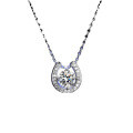 Moissanite S925 Sterling Silver Horseshoe Pendant Necklace for Women-0-2