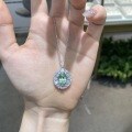 S925 Silver 18K Gold Plated 3ct Oval Lab-Grown Green Sapphire Pendant-0-1