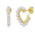 wholesale S925 Sterling Silver Women's Earrings with Premium Love Shell Pearl Inlay Design, Luxury Ins Style-0-4